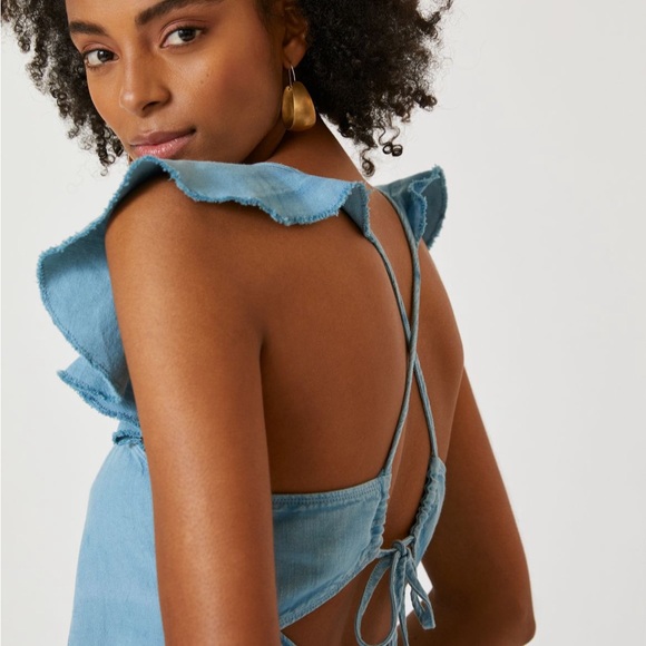 Anthropologie Pilcro Light Blue Midi Dress - Picture 4 of 5